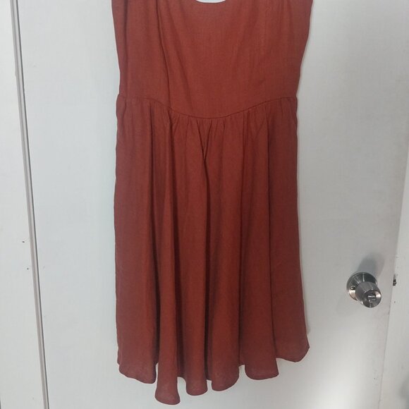 Mantaikotai Handmade Rust Mini Dress Rust/Terracotta - Picture 7 of 7